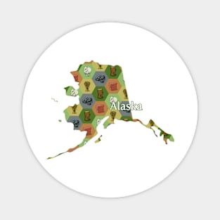 Alaska State Map Board Games Magnet